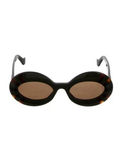 Pre-owned Loewe Round Tinted Sunglasses In Green