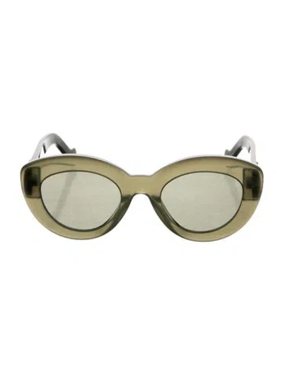 Pre-owned Loewe Round Tinted Sunglasses In Green