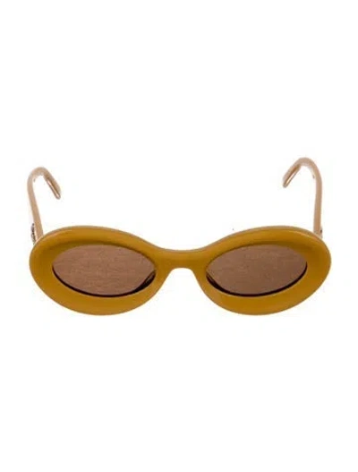 Pre-owned Loewe Round Tinted Sunglasses In Orange