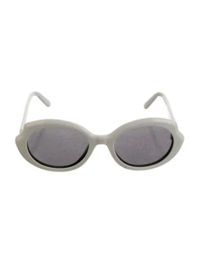 Pre-owned Loewe Round Tinted Sunglasses In White