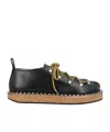 Loewe Leather Rivet Hiking Boots In Black