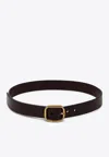 Loewe Rounded Buckle Leather Belt