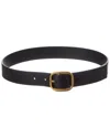 Loewe Leather Rounded-rectangle Belt In Black