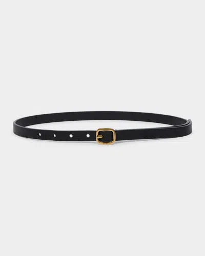 Loewe Rounded Leather Belt In Black