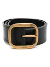Loewe Women Rounded Leather Belt In Black