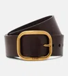 Loewe Rounded Leather Belt In Brown