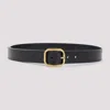 Loewe Adjustable Circular Logo Belt With Gold-tone Buckle In Black Gold