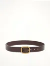Loewe Leather Rounded-rectangle Belt In Brown