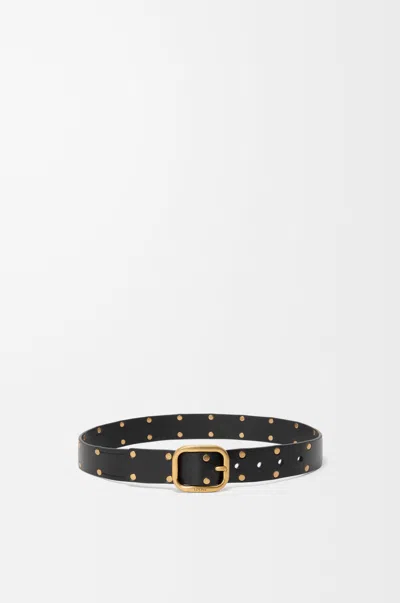 Loewe Leather Studded Rounded-rectangle Belt In Black