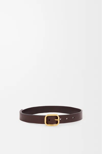 Loewe Buckle Calf Leather Belt In Black Gold