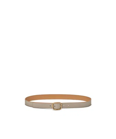 Loewe Rounded Soft Belt In Supple Grained Calfskin In Clay/gold