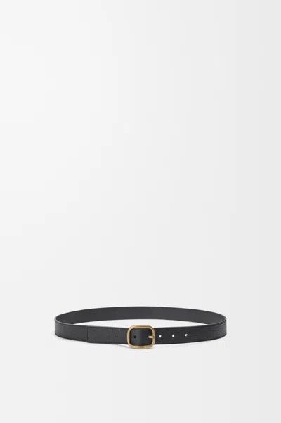 Loewe Rounded Leather Belt In Black