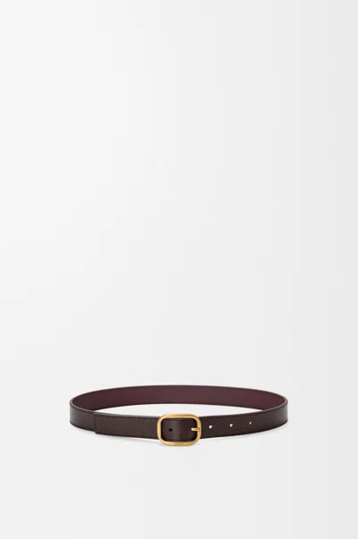 Loewe Rounded Leather Belt In Burgundy