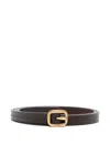Loewe Rounded Soft Leather Belt In Black