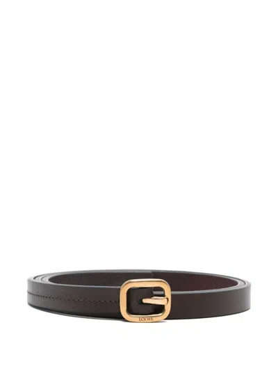 Loewe Rounded Soft Leather Belt In Brown