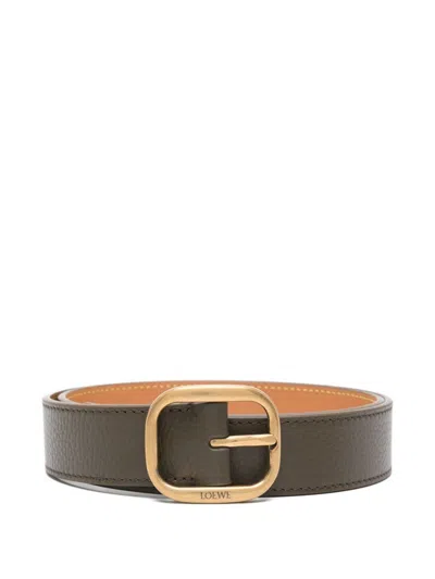 Loewe Rounded Soft Leather Belt In Black