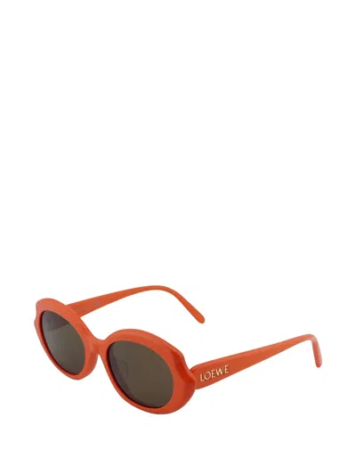 Loewe Thin 52mm Round Sunglasses In Orange