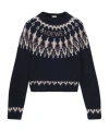 Loewe Stretch Wool Blend Sweater With Patterned Design In Black