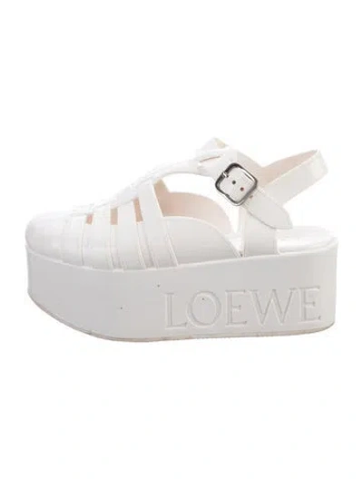 Pre-owned Loewe Rubber Flats In Neutrals