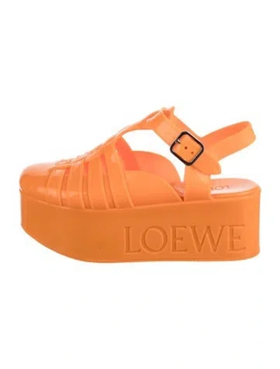 Pre-owned Loewe Rubber Flats In Orange
