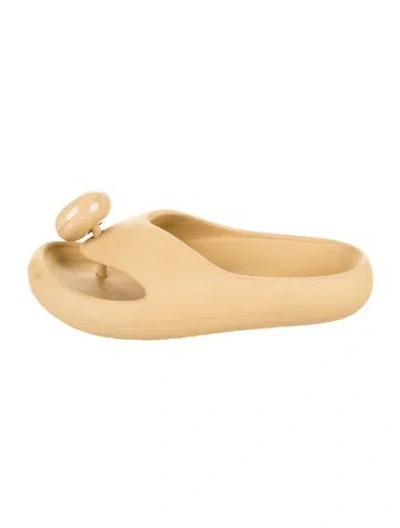Pre-owned Loewe Rubber Flip Flops In Brown