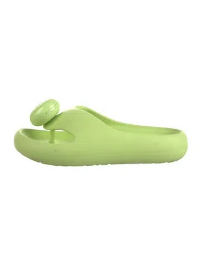 Pre-owned Loewe Rubber Flip Flops In Green