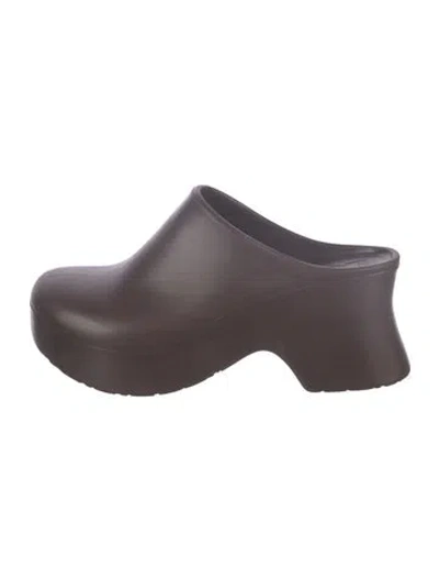 Pre-owned Loewe Rubber Mules In Brown