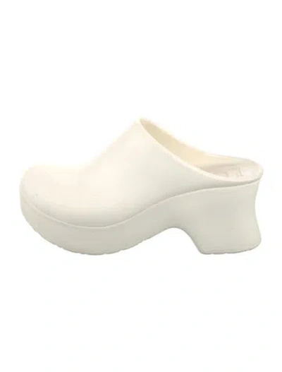 Pre-owned Loewe Rubber Mules In White