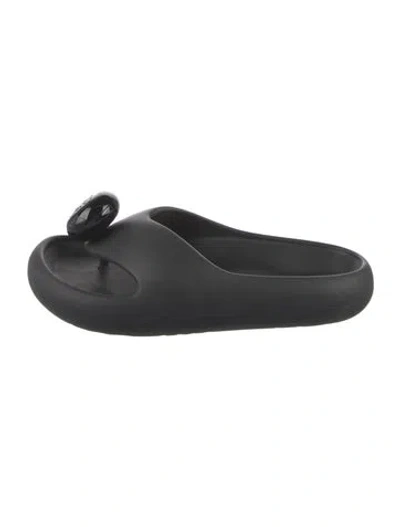 Pre-owned Loewe Rubber Slides In Black