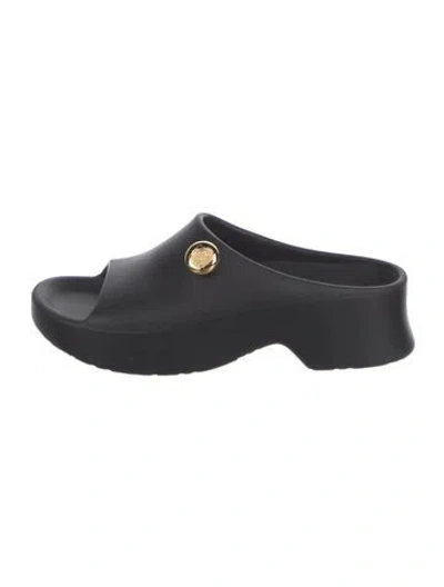 Pre-owned Loewe Rubber Slides In Black