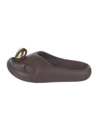 Pre-owned Loewe Rubber Slides In Brown