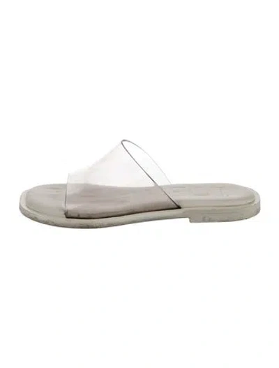 Pre-owned Loewe Rubber Slides In White