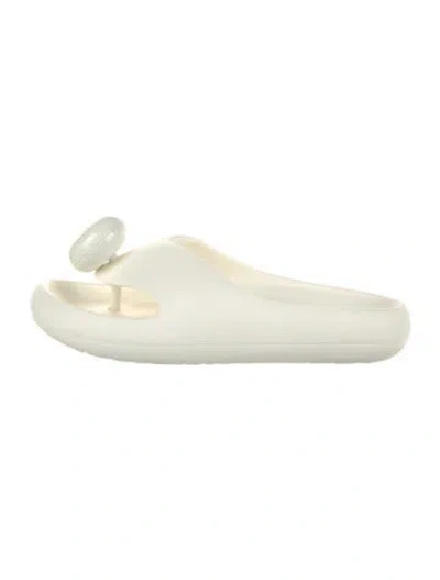 Pre-owned Loewe Rubber Slides In White