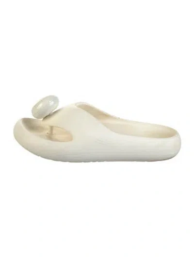 Pre-owned Loewe Rubber Slides In White