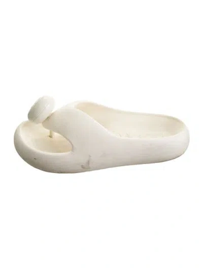 Pre-owned Loewe Rubber Slides In White