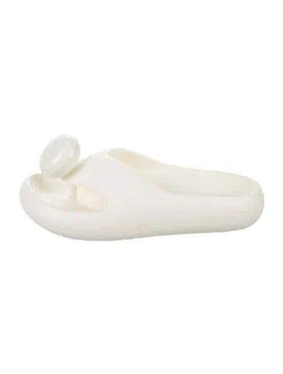 Pre-owned Loewe Rubber Slides In White
