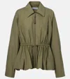 Loewe Ruched Cotton-blend Jacket In Green
