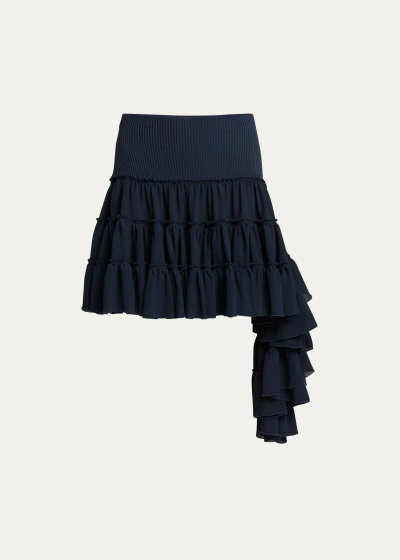 Loewe Ruffled Skirt In Midnight B