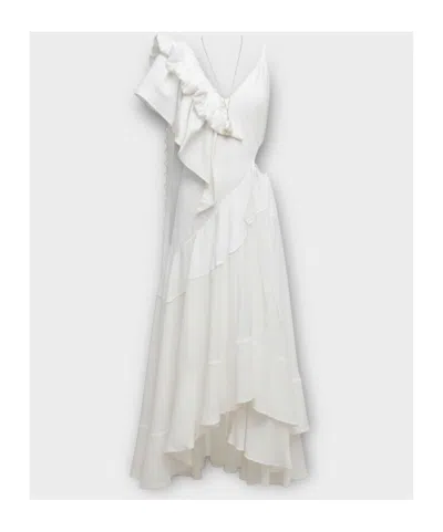 Loewe Ruffled Dress In Brown