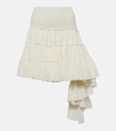 Loewe Ruffled Miniskirt In White