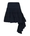 Loewe Midnight Blue Silk Mini Skirt In Black