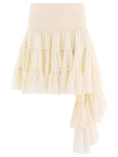 Loewe Ruffled Skirt Skirts White In Neutral