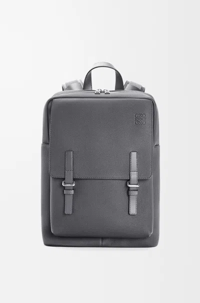 Loewe Military Backpack In Soft Grained Leather Skin For Man In Gray