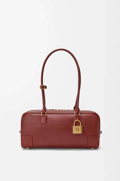 Loewe Amazona 31 Cropped Bag In Shiny Leather Skin For Woman In Burgundy