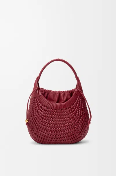 Loewe Diamond Hobo Bag In Leather Skin For Woman In Red