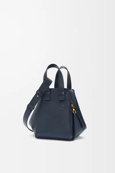 Loewe Compact Hammock Bag In Soft Grained Leather Skin For Woman In Blue