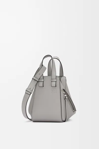 Loewe Compact Hammock Bag In Soft Grained Leather Skin For Woman In Gray