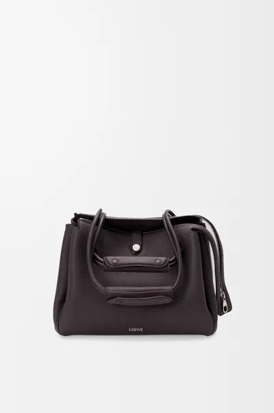 Loewe Top-handles Textured-leather Satchel Bag In Brown