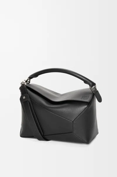 Loewe Medium Puzzle Edge Bag In Classic Leather Skin For Woman In Black