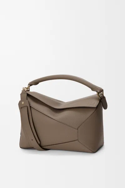 Loewe Medium Puzzle Edge Bag In Soft Grained Leather Skin For Woman In Brown